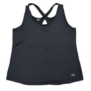 Copper Fit Pro Criss Cross Back Workout Tank Top Buttery Soft Black size Large